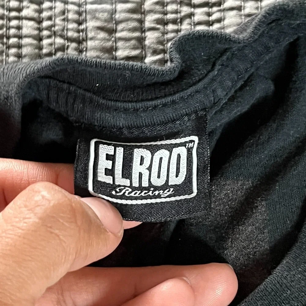 Vintage 90s Elrod‎ Racing Hopetown Grand Prix T-Shirt Black Men's Large Moto